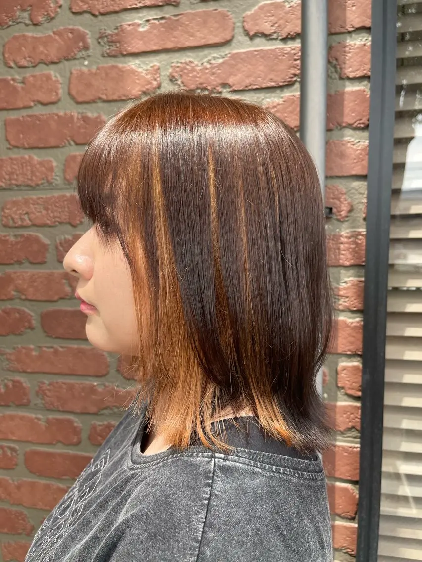 ミディアム カラー インナーカラー ヘアカラー 寺田 さゆみのヘアスタイル