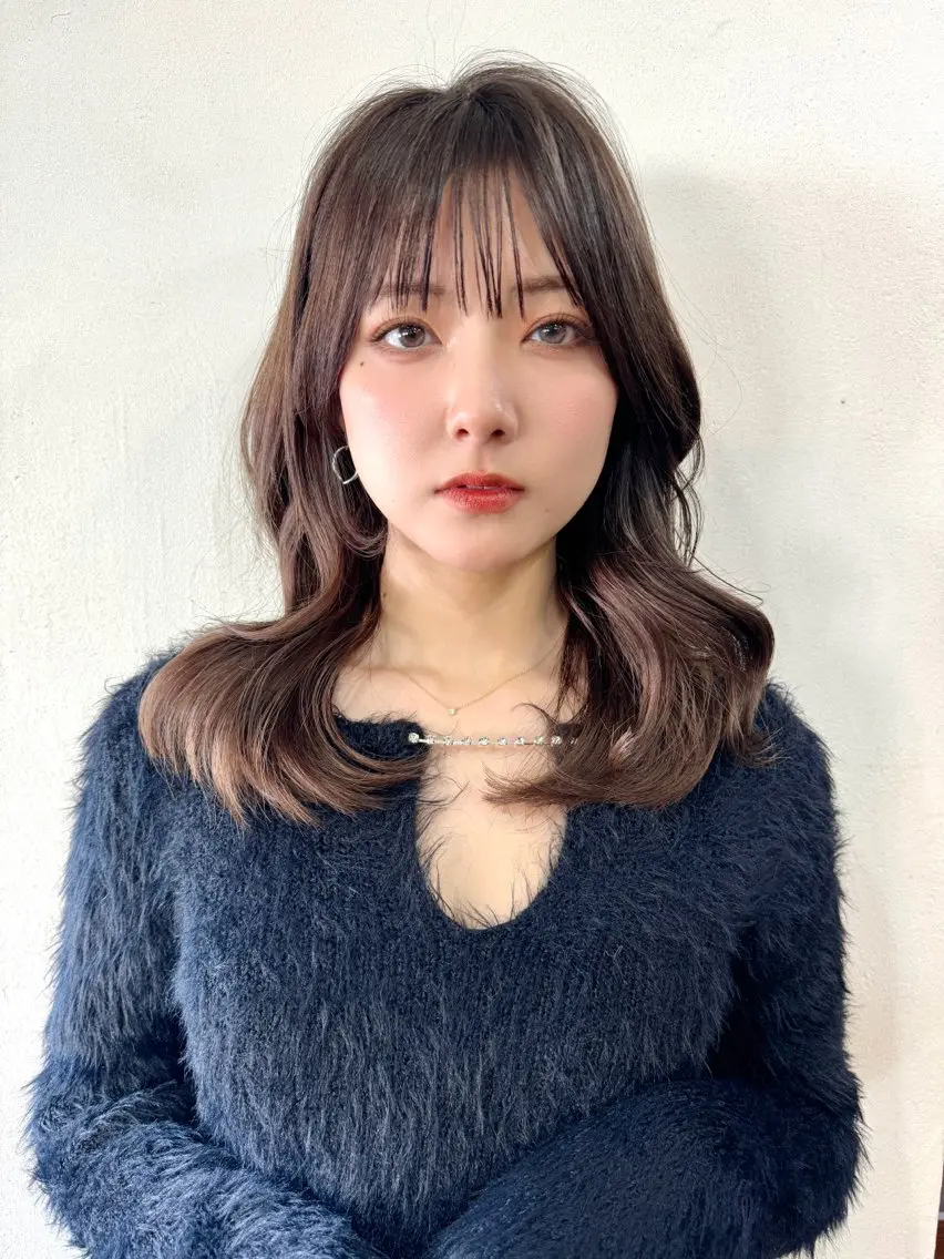 セミロング カラー 韓国風ヘア レイヤーカット 似合わせレイヤー 🇰🇷荒木洋文のヘアスタイル