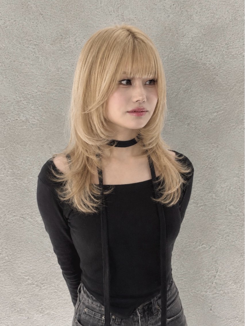 ロング ヘアカラー ヘアセット sweep˖ ࣪⊹ ルカ┊ケアブリーチのヘアスタイル