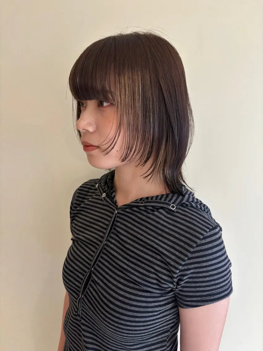 ミディアム カラー カット ヘアカラー satsuki 暖色・ブラウンカラーのヘアスタイル