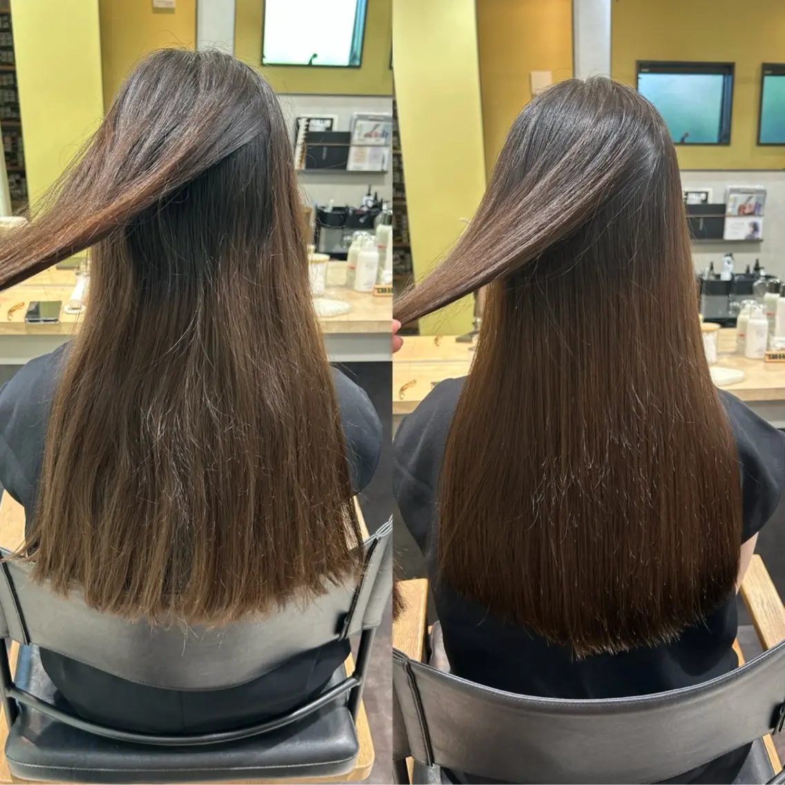 ロング パーマ 髪質改善 ストレートパーマ カット 縮毛矯正 トリートメント hubhair レイヤー/透明感のヘアスタイル