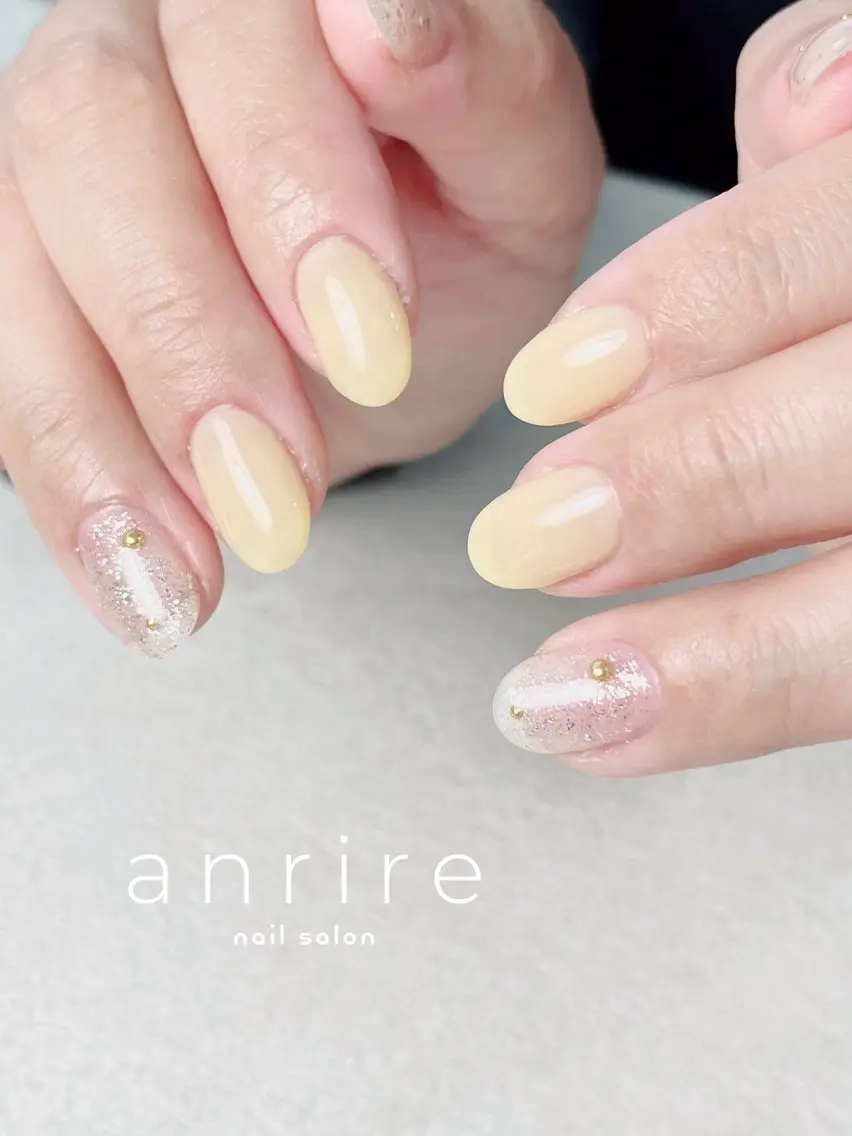 ネイル ジェルネイル キラキラネイル ラメ(グリッター) ワンカラーネイル パラジェル nailsalon anrireのネイルデザイン