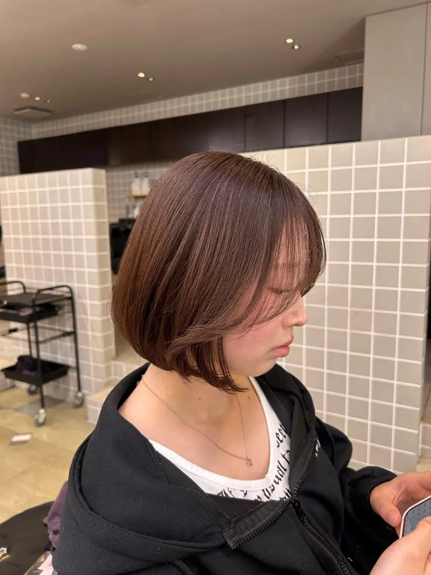 カラー カット トリートメント ヘッドスパ ヘアセット 🥯縮毛/レイヤー/ ベージュヘア🥯のヘアスタイル