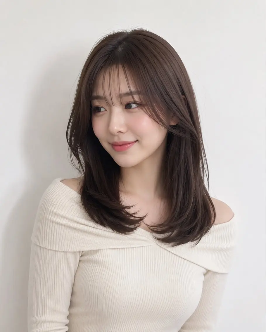 ミディアム カラー カット ヘアカラー トリートメント モテ🤍トレンドヘア /新宿/ワカナのヘアスタイル