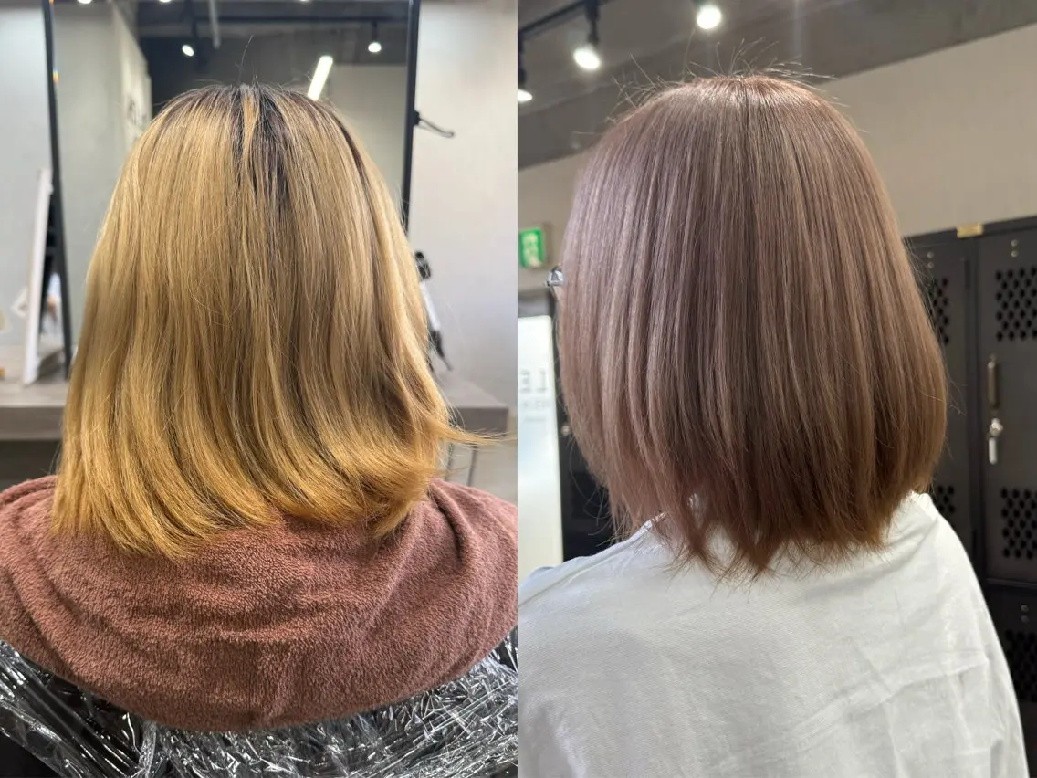 カラー ヘアカラー ルシ🎨/ハイトーン 個性派/グレージュのヘアスタイル