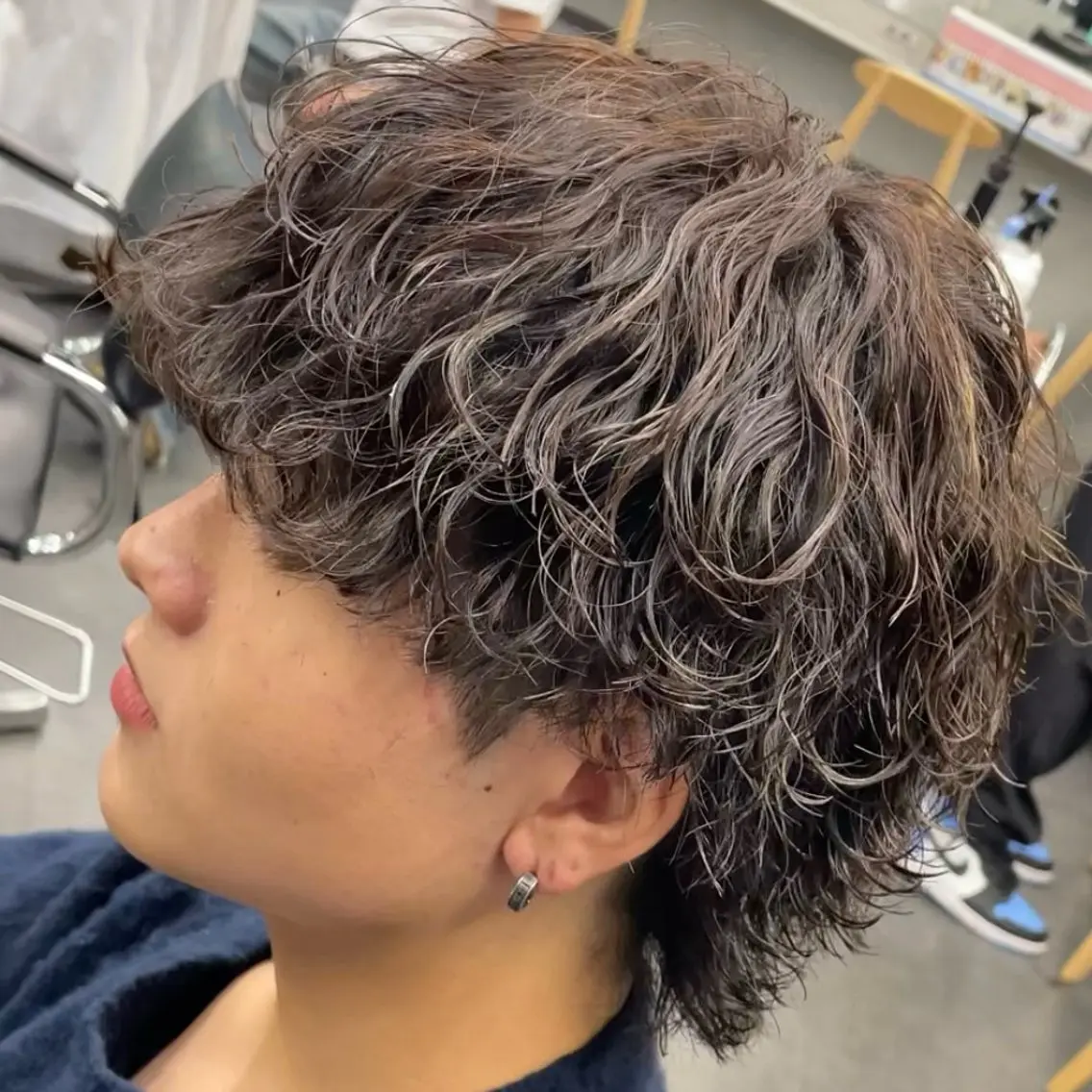 ミディアム パーマ ヘアアレンジ メンズ fifth 石川 凪のヘアスタイル