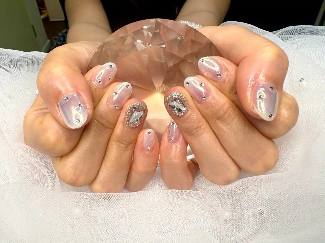 ネイル オーロラネイル グラデーション ハンドネイル 新宿マグネット Mii Nailのネイルデザイン
