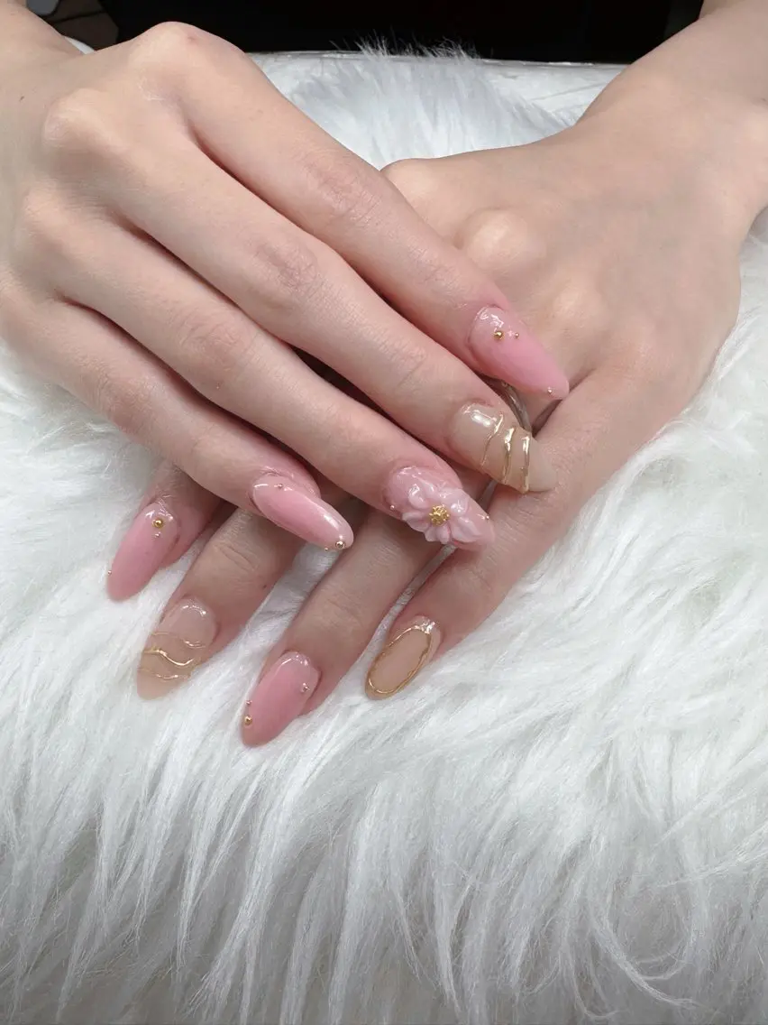 ネイル 長さ出し シンプルネイル HANA Nail 自宅ネイルサロンのネイルデザイン
