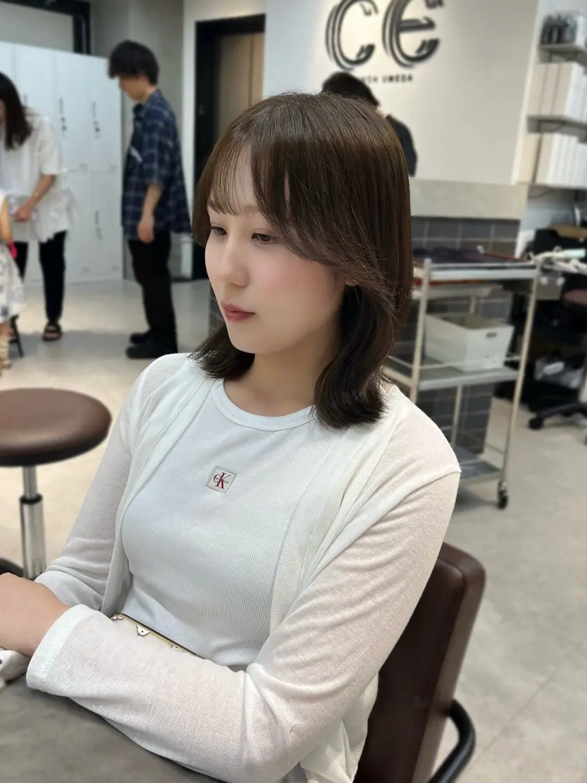 カラー ヘアアレンジ カット ヘアカラー 似合わせ顔まわり カット💛森尾真由美のヘアスタイル