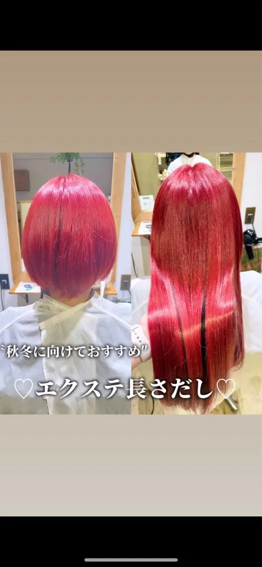 ロング エクステ エクステ ハイトーンカラー シールエクステのヘアスタイル
