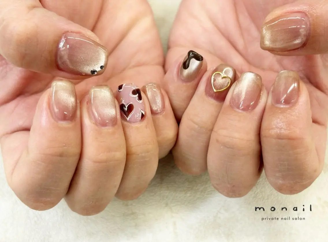 ネイル マグネットネイル ハンドネイル nail salon monailのネイルデザイン
