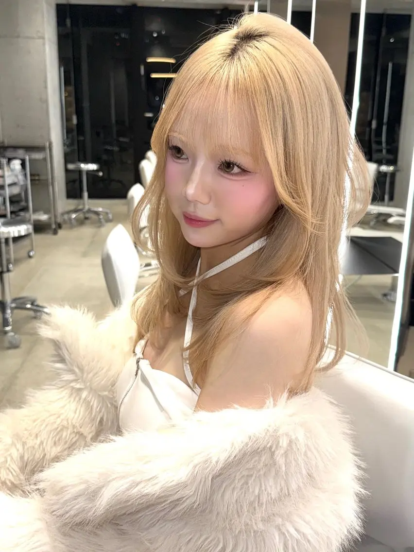 ロング カラー ヘアカラー 韓国ヘア りんのヘアスタイル