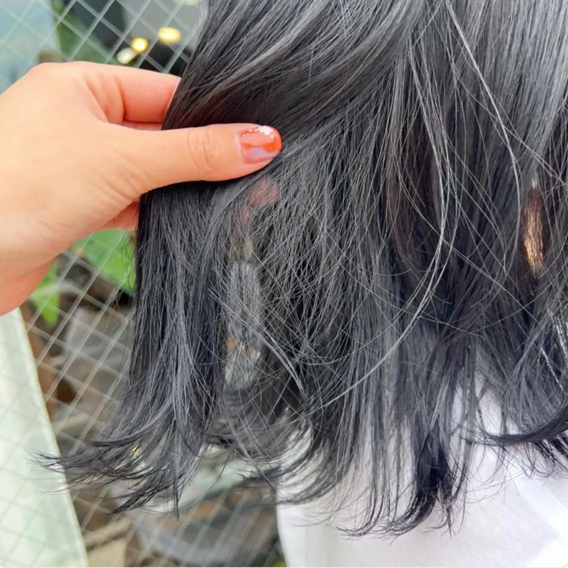 ミディアム カラー 黒髪 ブルーカラー ブルーブラック 🎀ダブルカラー/ ピンク×ガーリー🎀のヘアスタイル