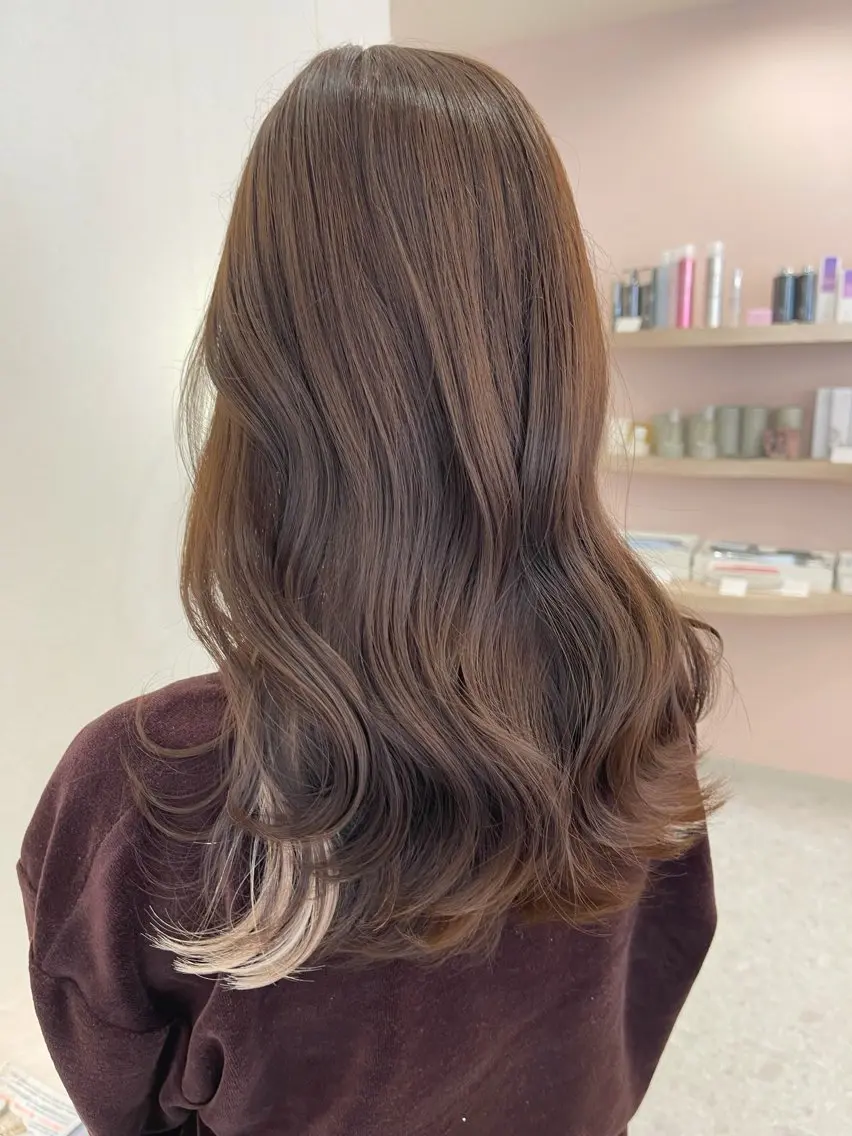 セミロング エクステ ヘアカラー MEI💫銀座 エクステ/艶カラーのヘアスタイル