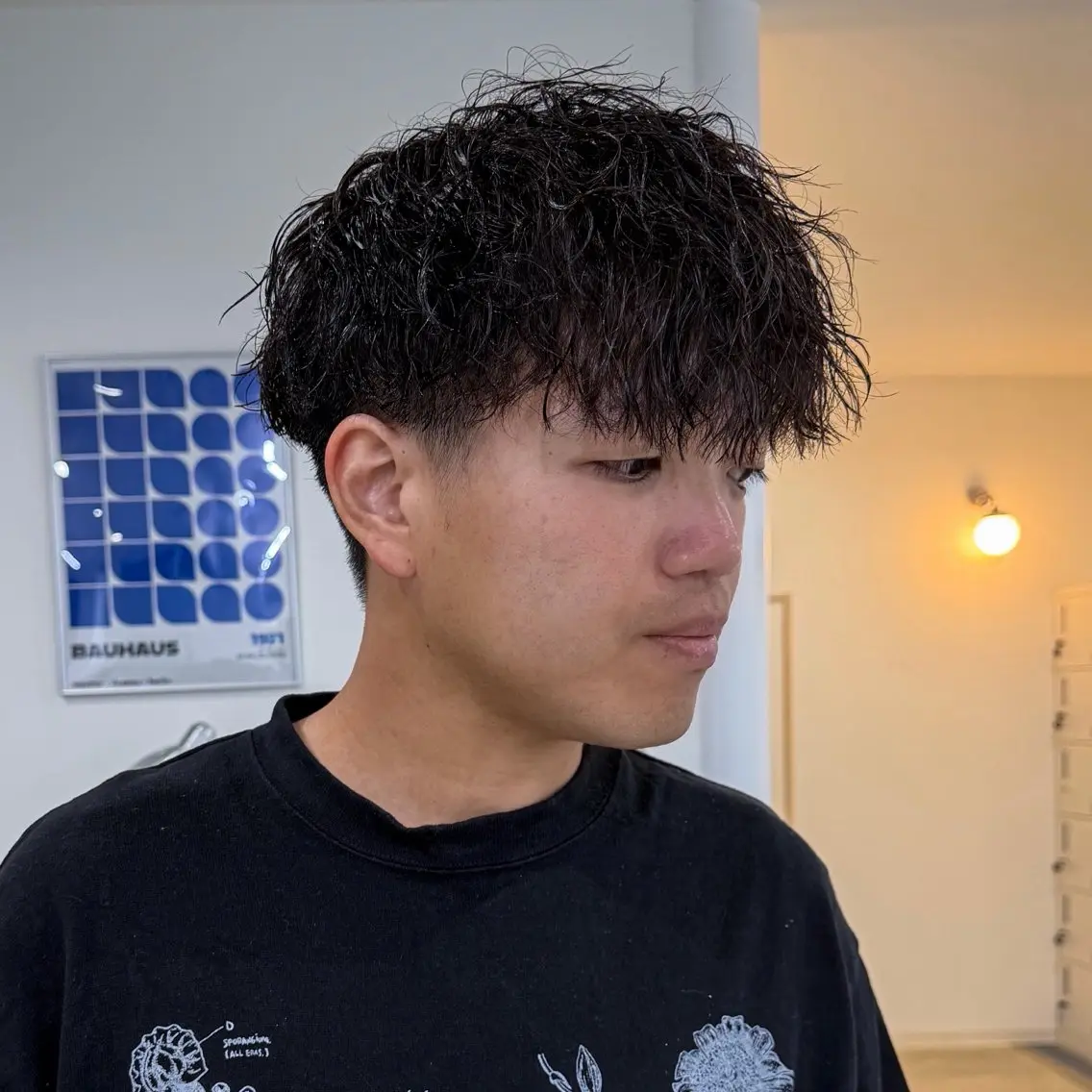 パーマ メンズ カット パーマ 鈴木 七海のヘアスタイル