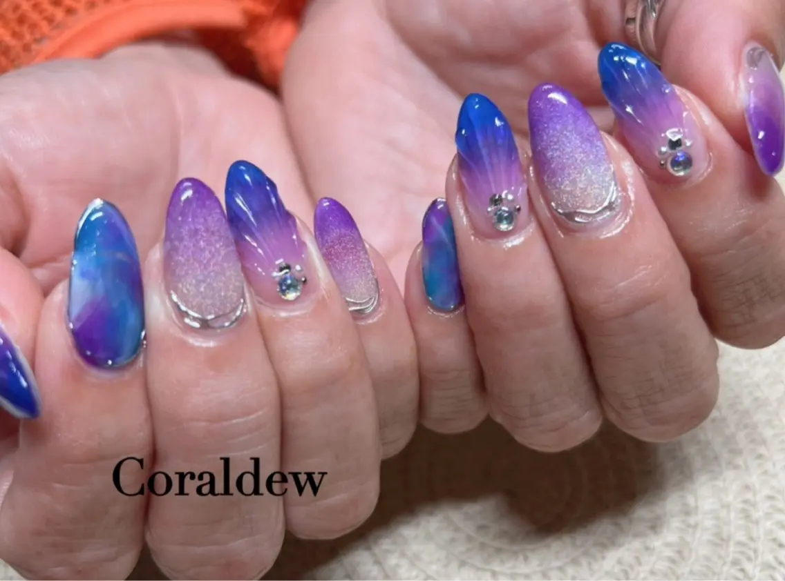 ネイル アートネイル ハンドネイル Coral dew Harukaのネイルデザイン