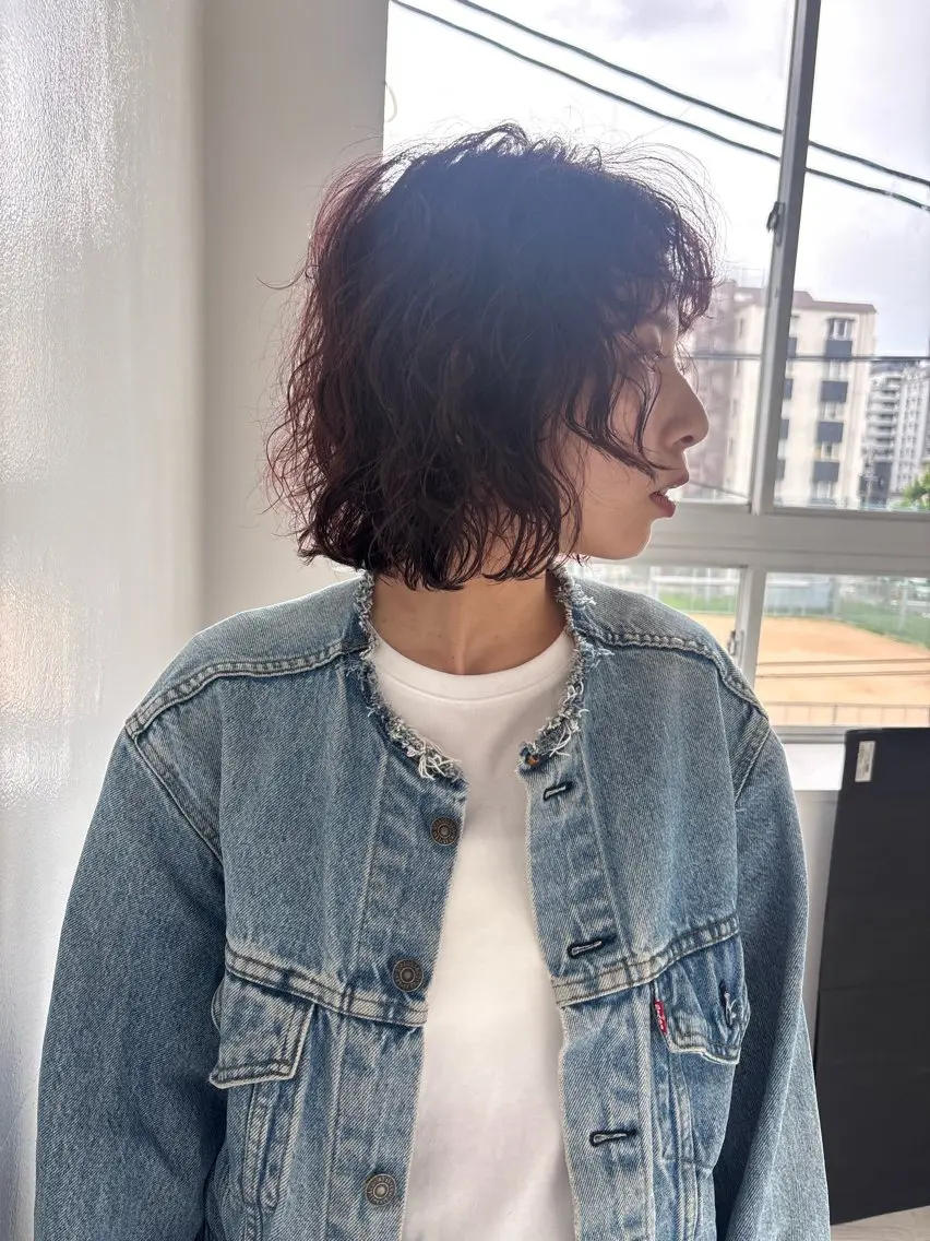 ショート ボブ カット パーマ 山本 千尋のヘアスタイル