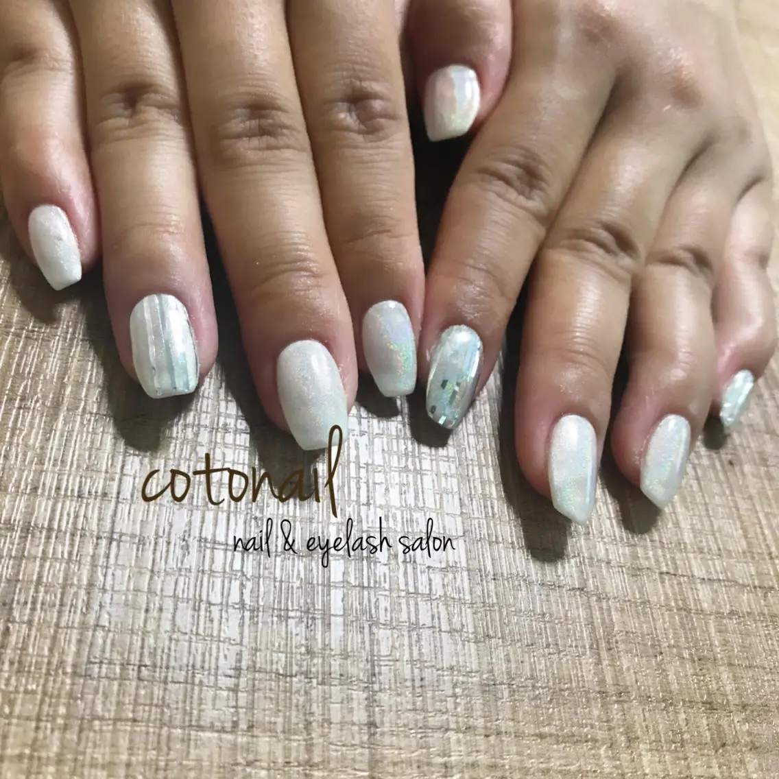 セミロング ネイル アートネイル ハンドネイル ツメトマツゲ .のネイルデザイン