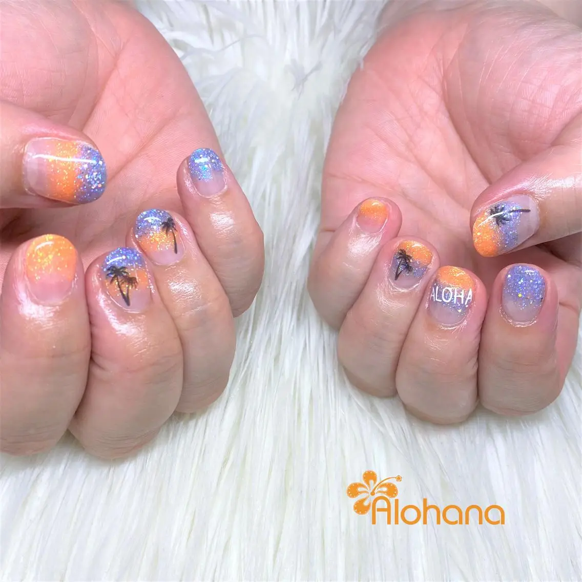 ネイル ラメ(グリッター) ラメグラデーション Alohana Minaのネイルデザイン