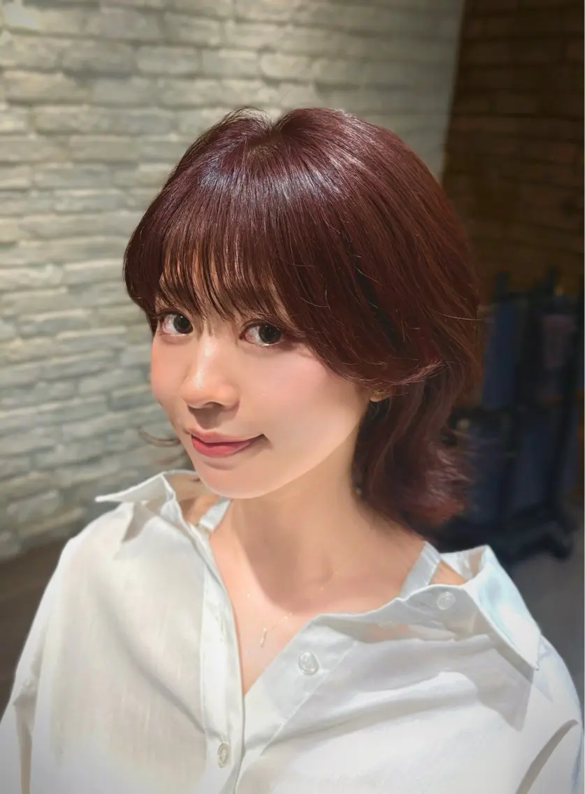 ミディアム カラー ヘアカラー レイヤーカット/ 髪質改善/安田憲哉のヘアスタイル