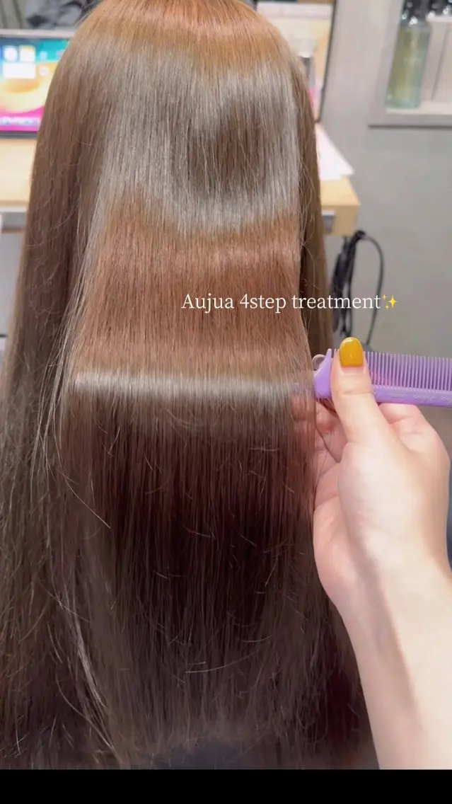 ロング カット トリートメント 透明感|ストレート| クロスパーマ|はるかのヘアスタイル