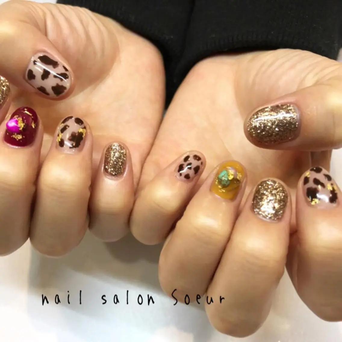 ネイル アニマル柄 アートネイル ジェルネイル ハンドネイル nail salon Soeurのネイルデザイン