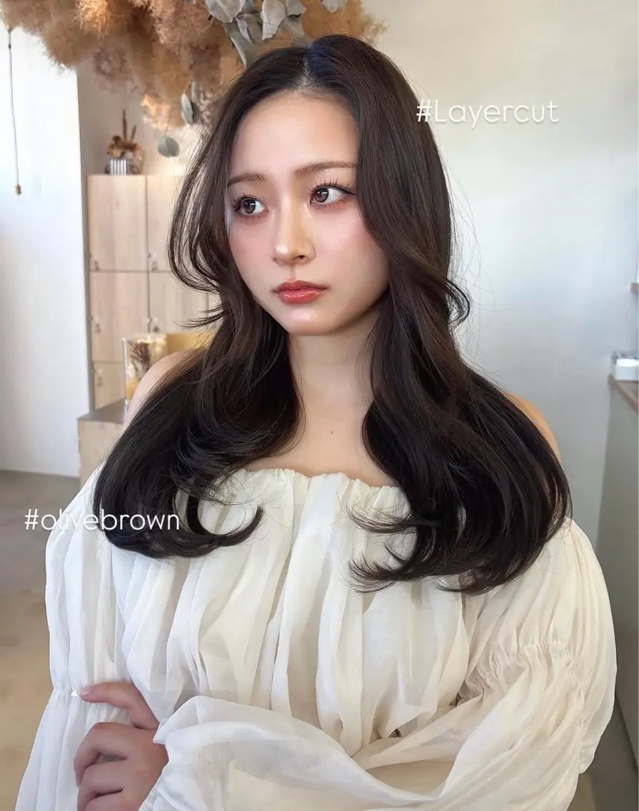 ロング 韓国風ヘア レイヤーカット vince gio 彩織のヘアスタイル