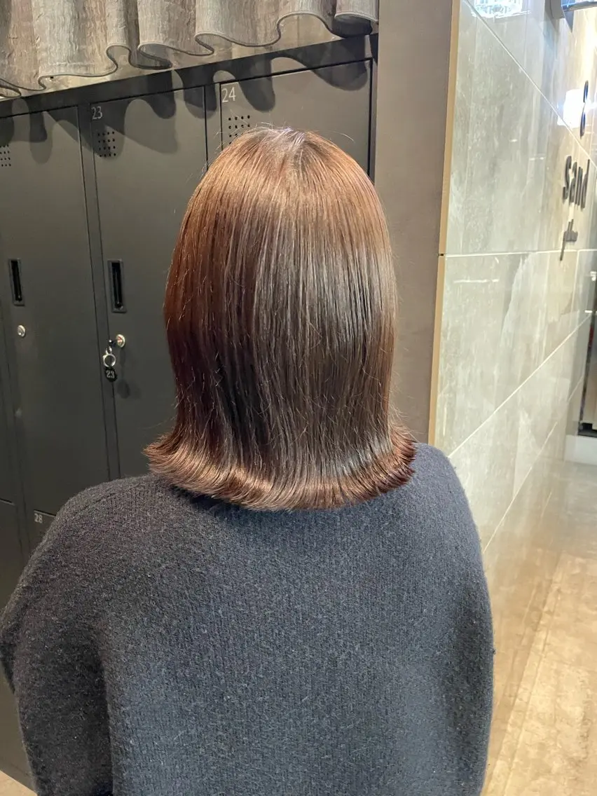 ミディアム ボブ 長めボブ 似合わせレイヤー🌟 巻ける縮毛矯正みつきのヘアスタイル