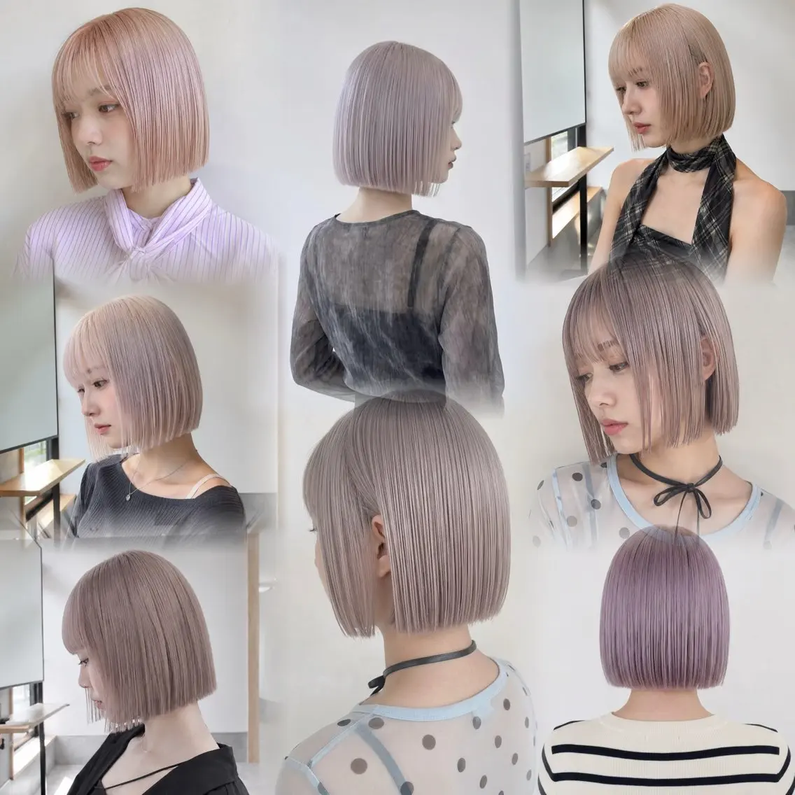 カラー 🫧岡山/ハイトーン ボブ/MEI🫧のヘアスタイル