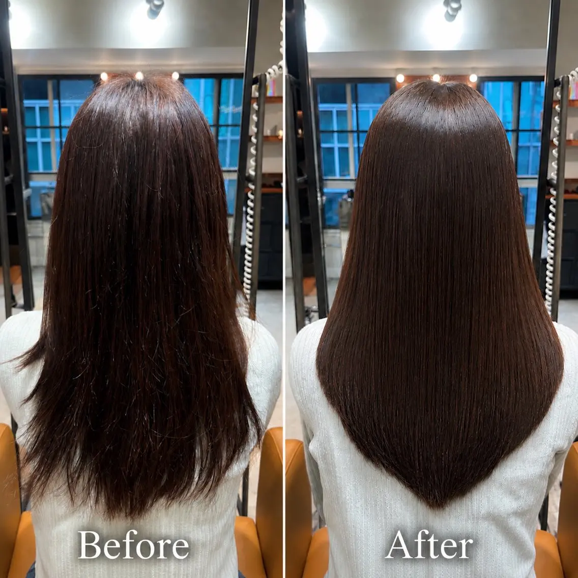 ロング 縮毛矯正 カット ヘアカラー 縮毛矯正 👑髪質改善/透明感 カラー/レイヤー/Uのヘアスタイル