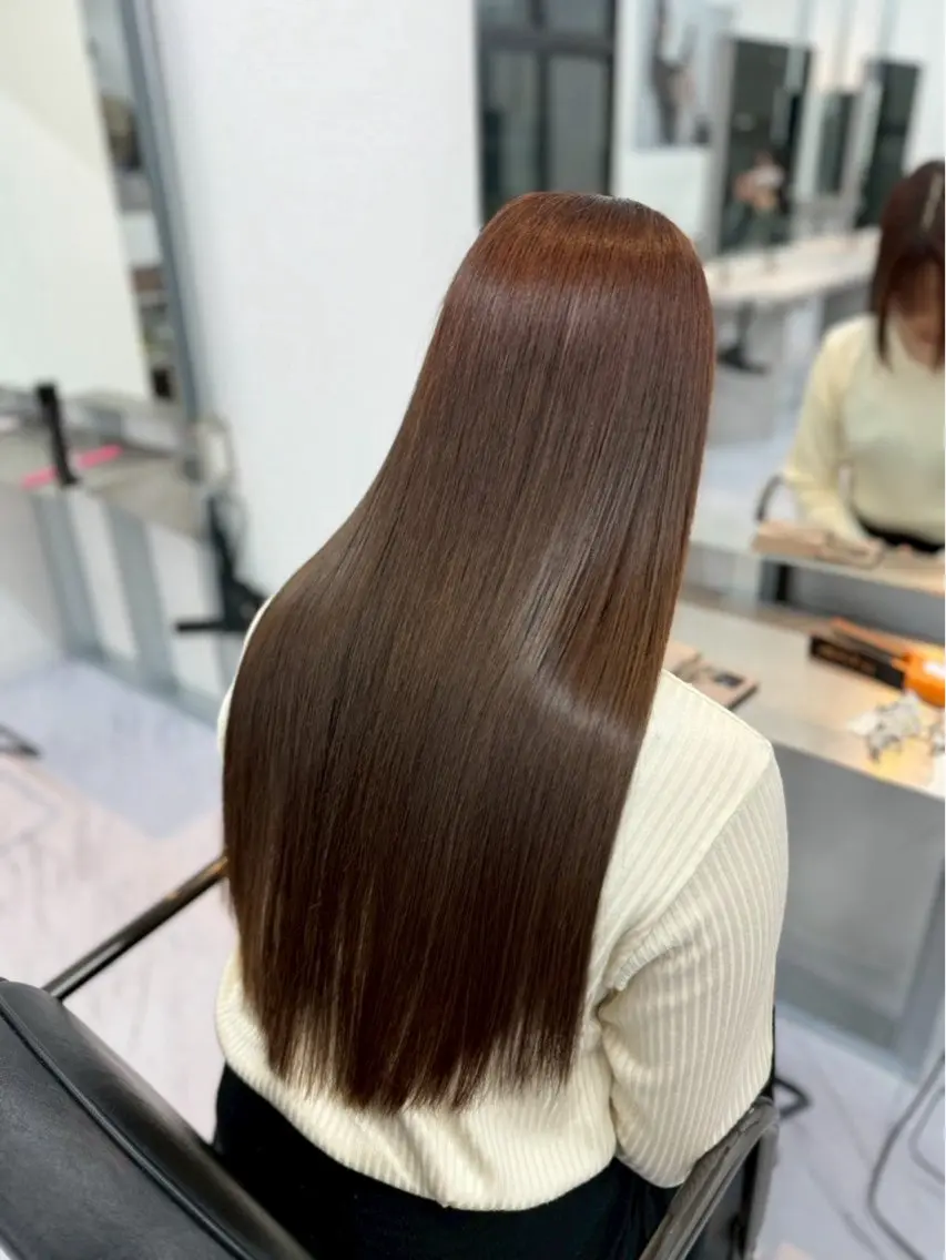 セミロング ヘアカラー トリートメント 韓国ヘア💖Wカラー 💖透明感カラー💖のヘアスタイル