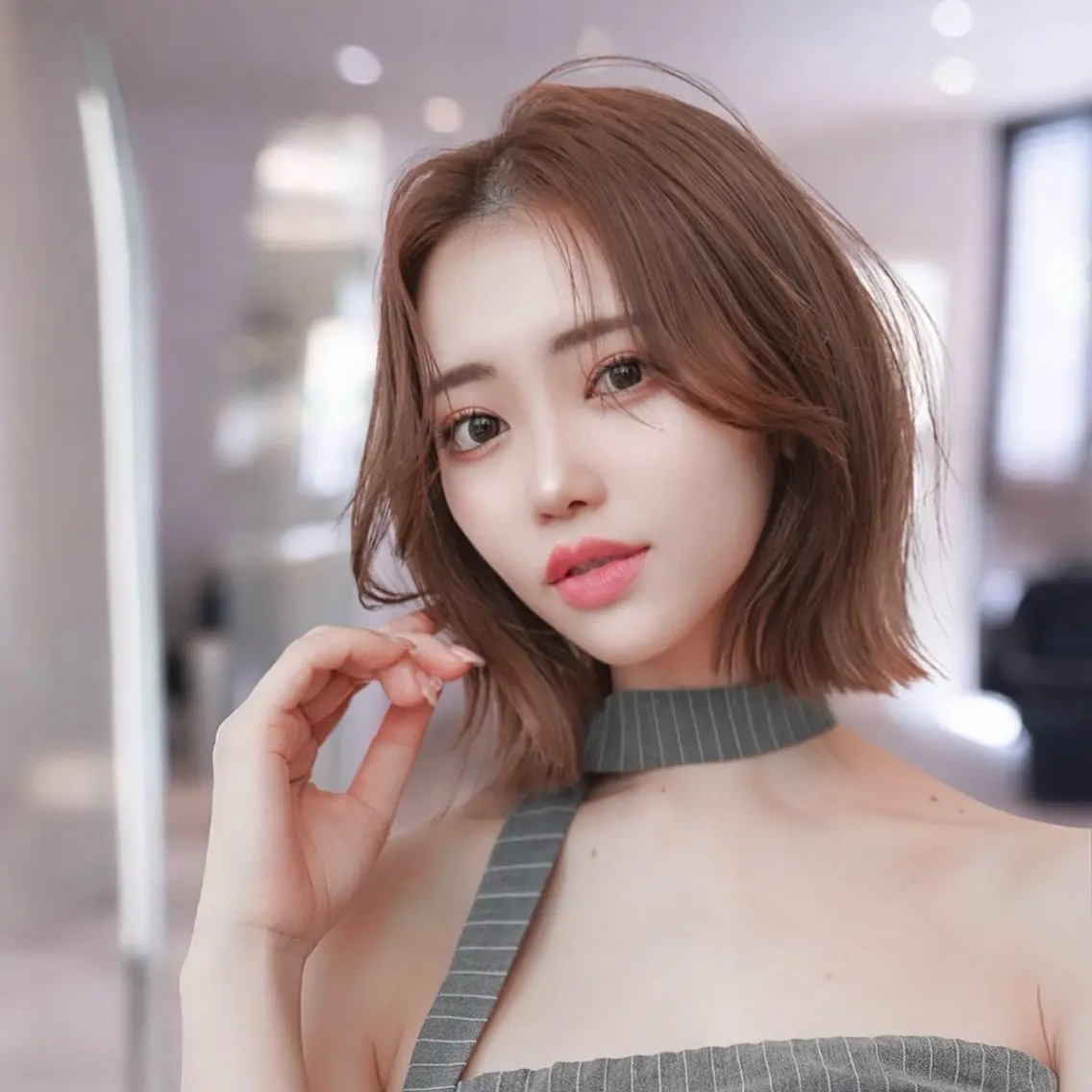ミディアム カラー 切りっぱなしボブ ショートボブ ボブレイヤー 透明感カラー ボブ カット ヘアカラー トリートメント 【渋谷】ボブ・ レイヤーボブ特化✂︎のヘアスタイル