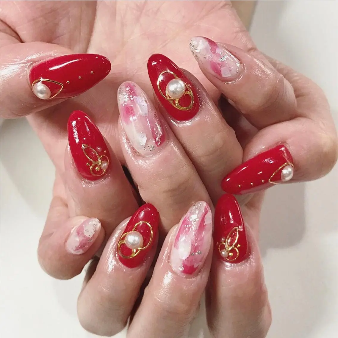 ネイル 渋谷／チップ長さ出し 👑アプレgel-xのネイルデザイン