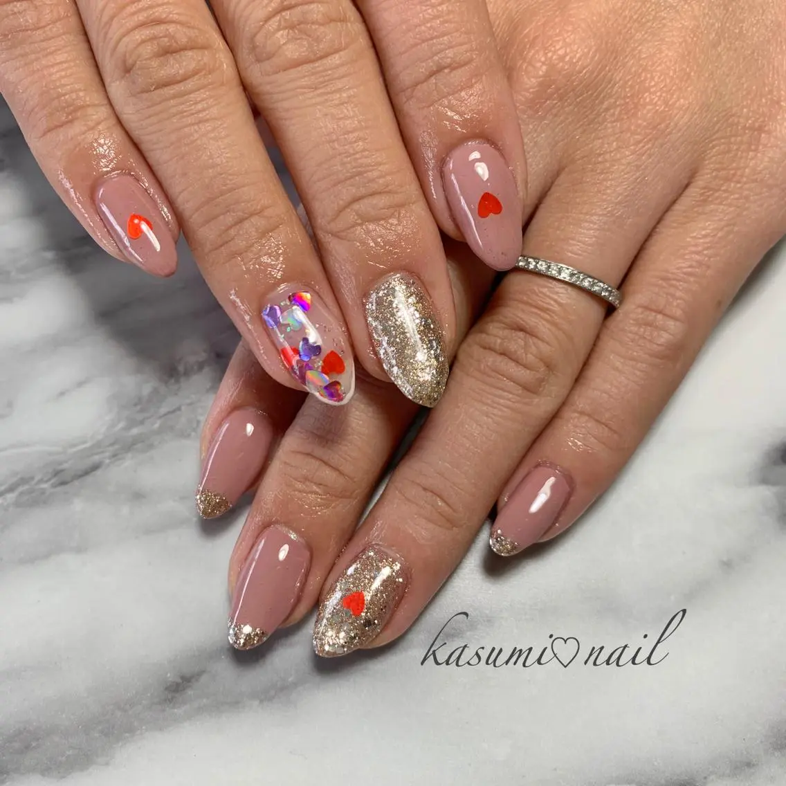 ネイル アートネイル フットネイル 大理石ネイル(マーブル) ミラーネイル ニュアンスネイル KASUMI♡ Nailのネイルデザイン