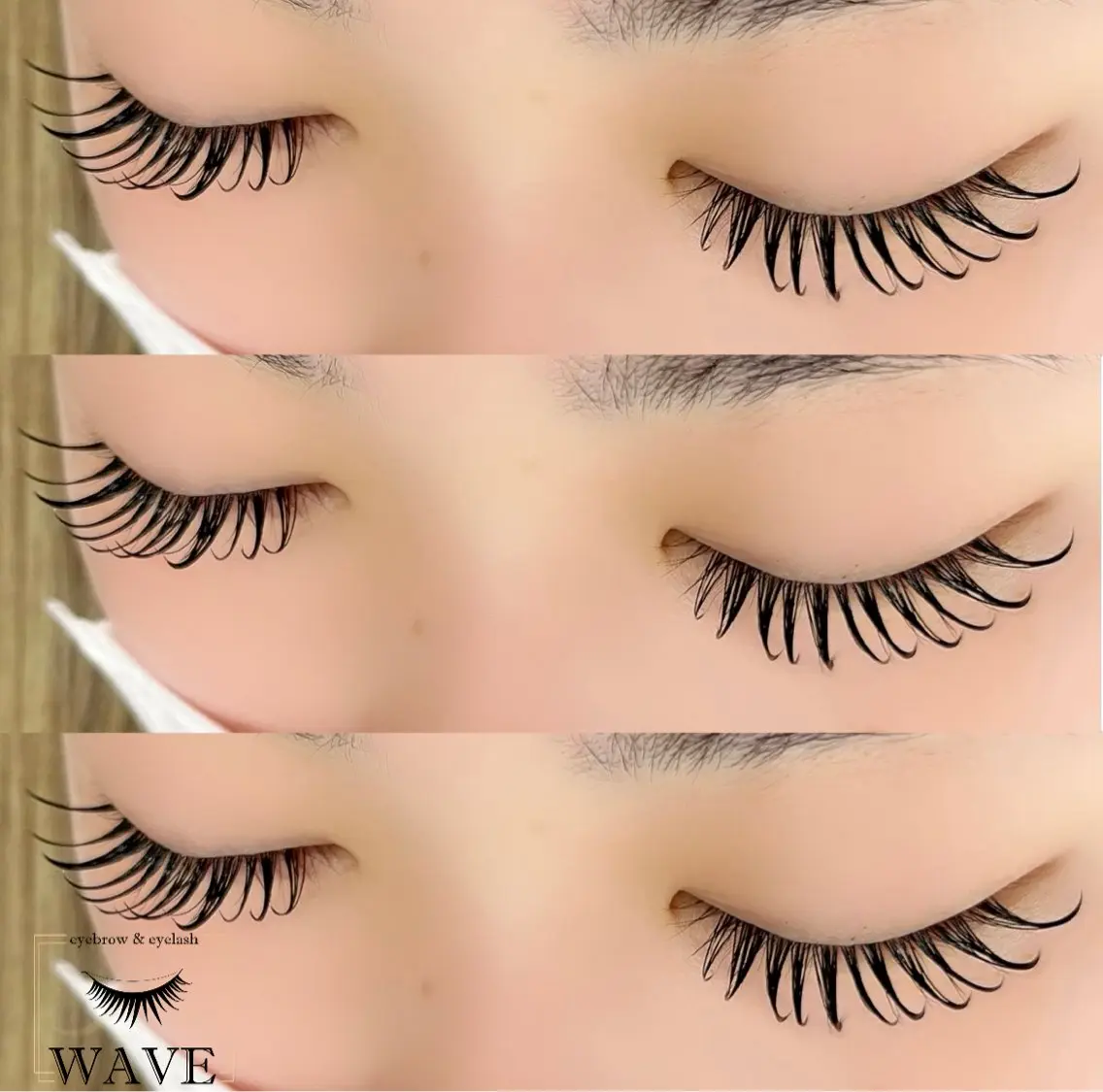 マツエク・マツパ 付け放題 束感まつ毛 Dカール 韓国風マツエク パリジェンヌラッシュリフト brow&lash WAVEのマツエク・マツパデザイン
