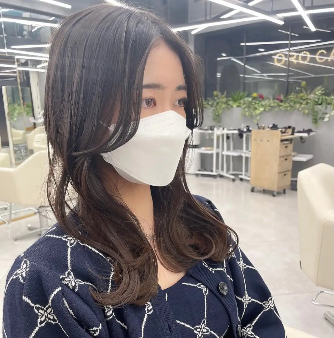セミロング 梶 久菜乃のヘアスタイル