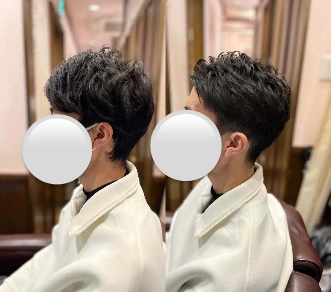 ミディアム くせ毛 新宿💈カットモデル メンズカットのヘアスタイル