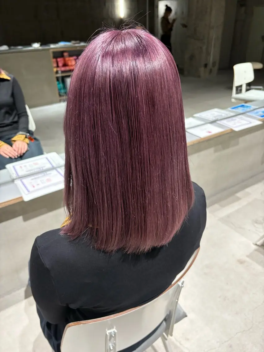 ミディアム カラー ブリーチ ラベンダーカラー ピンクカラー ピンクラベンダー ヘアカラー 玉置七海✨ /透明感/髪質改善のヘアスタイル