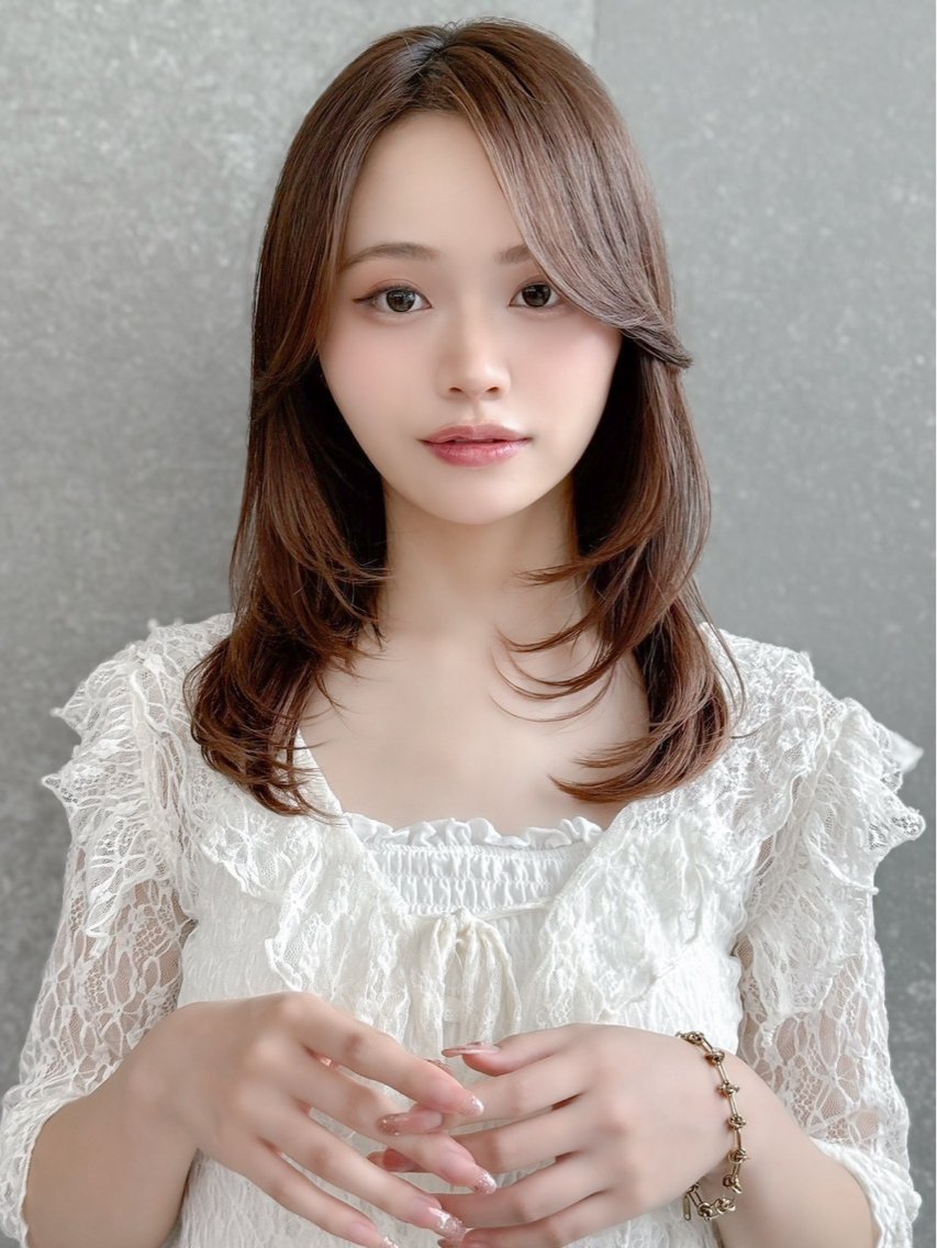 ミディアム カット ヘアカラー トリートメント ✨ミディアム レイヤーハルキのヘアスタイル
