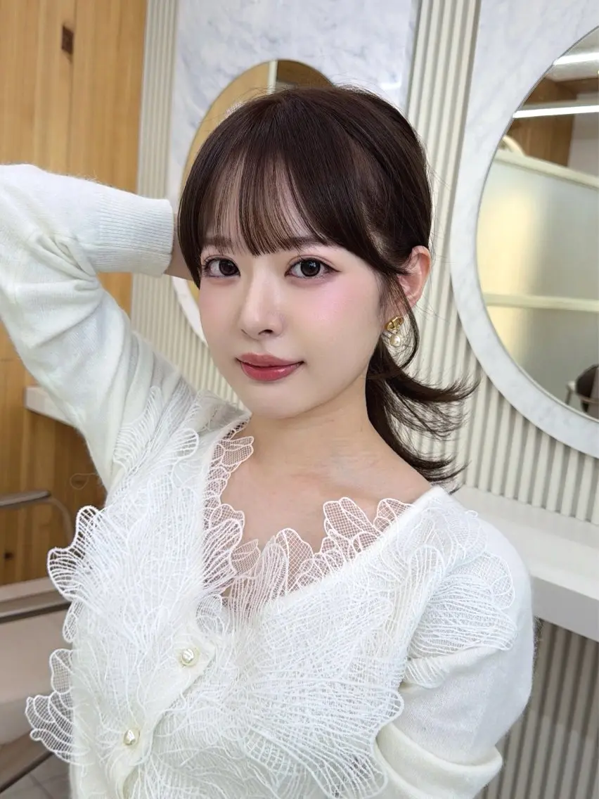 セミロング カット ヘアカラー トリートメント 顔周り/レイヤー/ 前髪/TAKUのヘアスタイル
