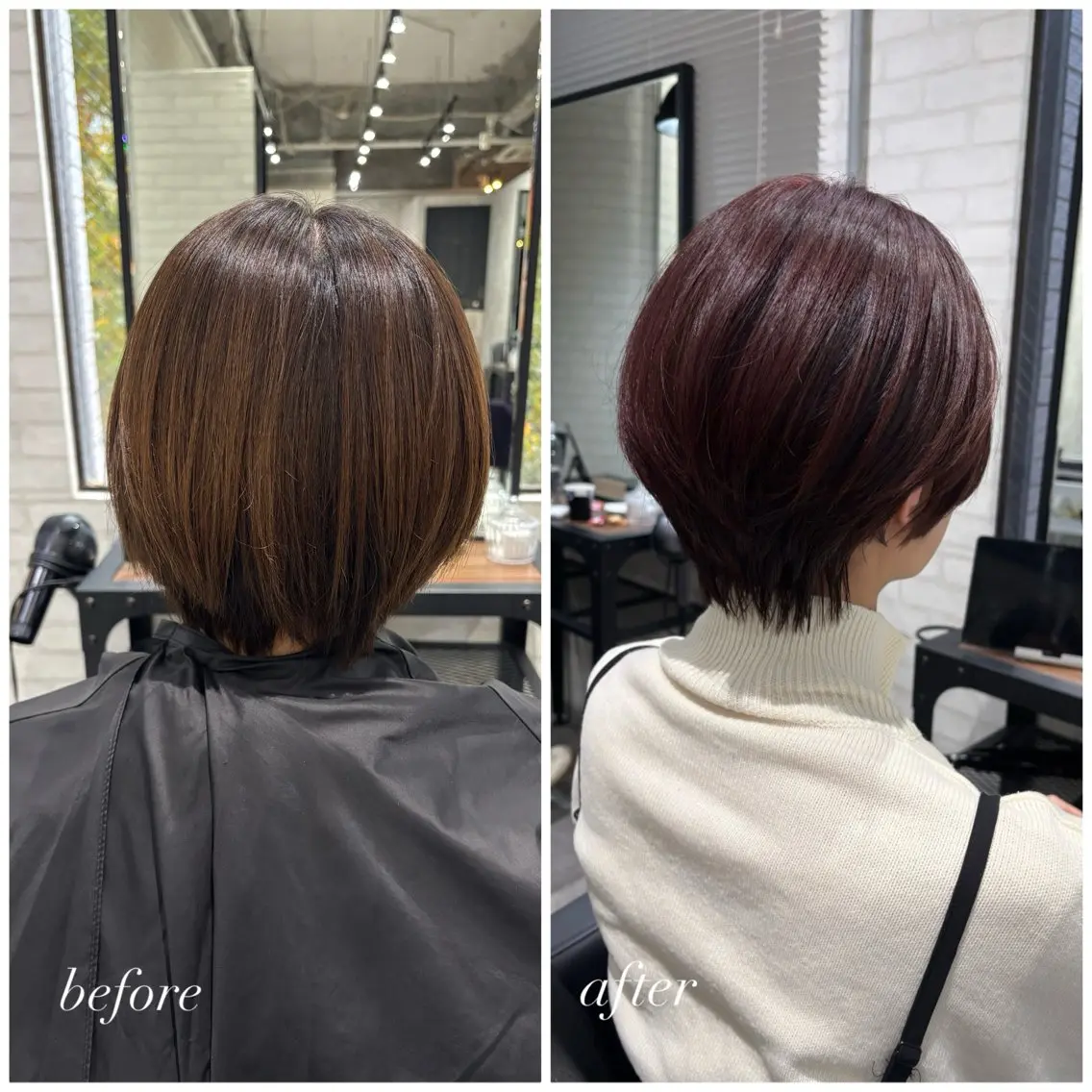 ショート カラー ヘアアレンジ カット ヘアカラー トリートメント kei🤎ベージュ /透明感カラー/博多のヘアスタイル