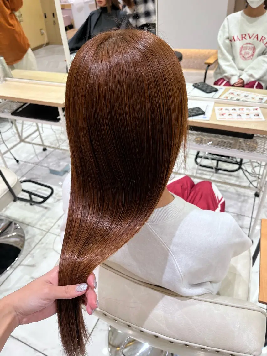 ロング カラー ベージュカラー 髪質改善 トリートメント ∴Sanae. ∴ トータルビューティーのマツエク・マツパデザイン