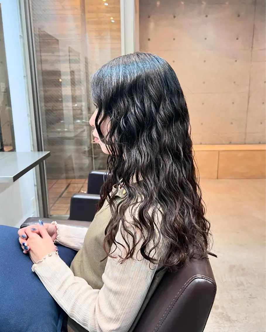 ロング 🌿朝5分でお洒落 パーマスタイル🌿のヘアスタイル