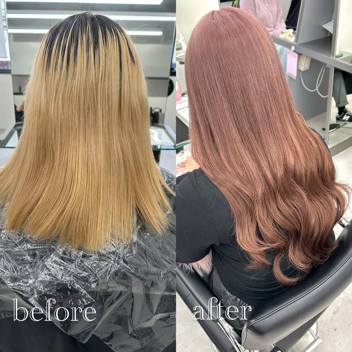 【人気No1✨️ハイトーンエクステ💖】ダブルカラー(ブリーチ込)➕シールエクステ(52ｾﾝﾁ)80本付け放題の写真