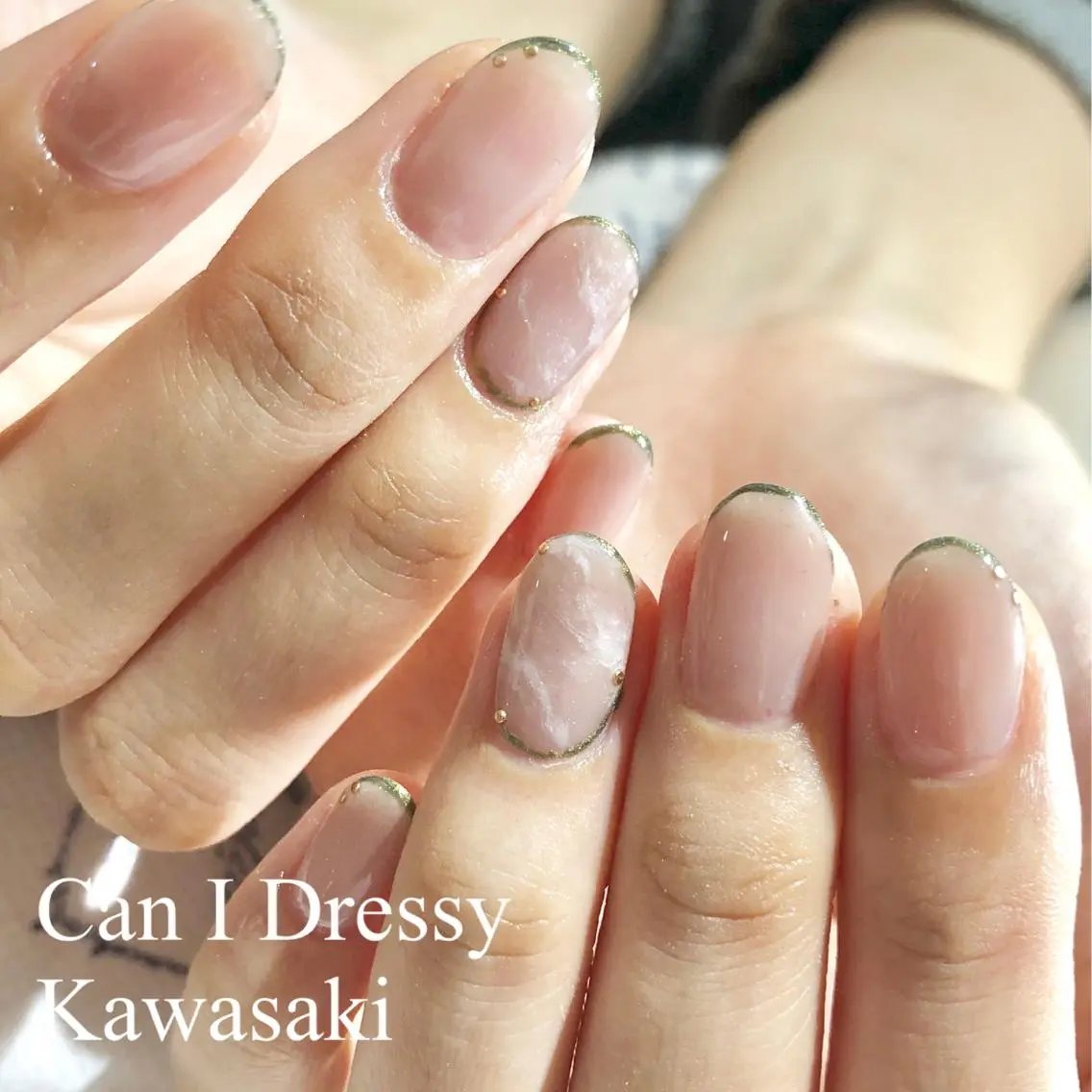 ネイル ブラウン 大理石ネイル(マーブル) ホワイト ハンドネイル Can I 川崎店 三島 久美子のネイルデザイン
