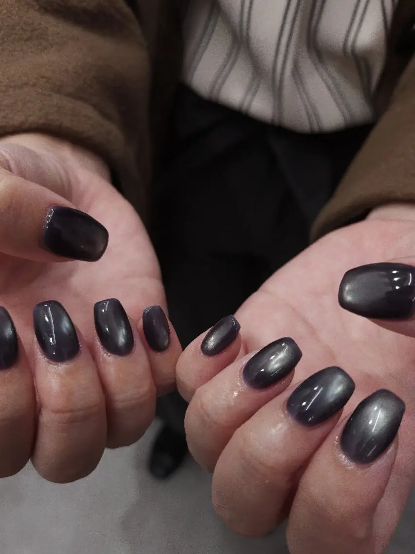 ネイル ジェルネイル マグネットネイル パラジェル 冬ネイル ハンドネイル puku nail 🌼kazu🌼のネイルデザイン