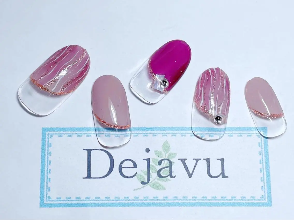 ネイル アートネイル フレンチネイル グラデーション ワンカラーネイル 夏ネイル ハンドネイル Nail salon Dejavu 🌿のネイルデザイン