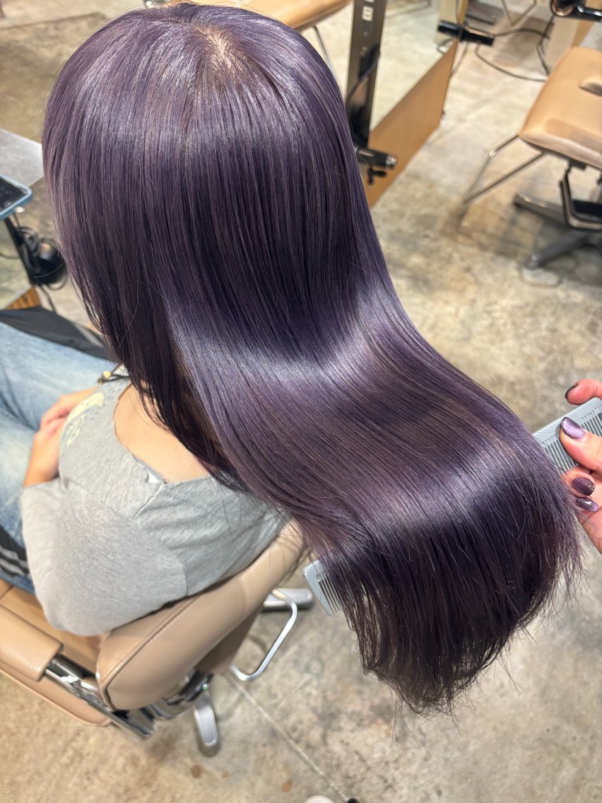 ロング パープルカラー ナチュラルハイトーン 🫧/かのんのヘアスタイル