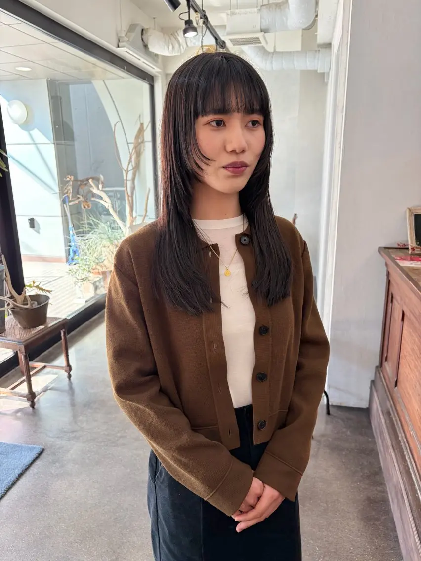 ロング パーマ ロングレイヤー 顔まわりレイヤー レイヤーカット ロング 縮毛矯正 カット 縮毛矯正 千葉 郁也のヘアスタイル