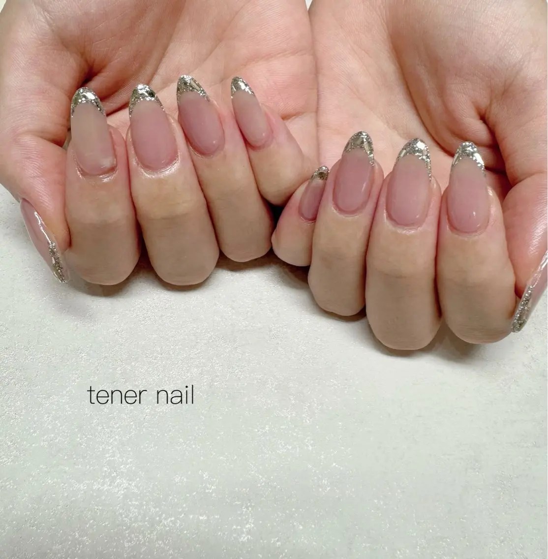 ネイル フレンチネイル ガラスフレンチ ハンドネイル テネルネイル tener nailのネイルデザイン